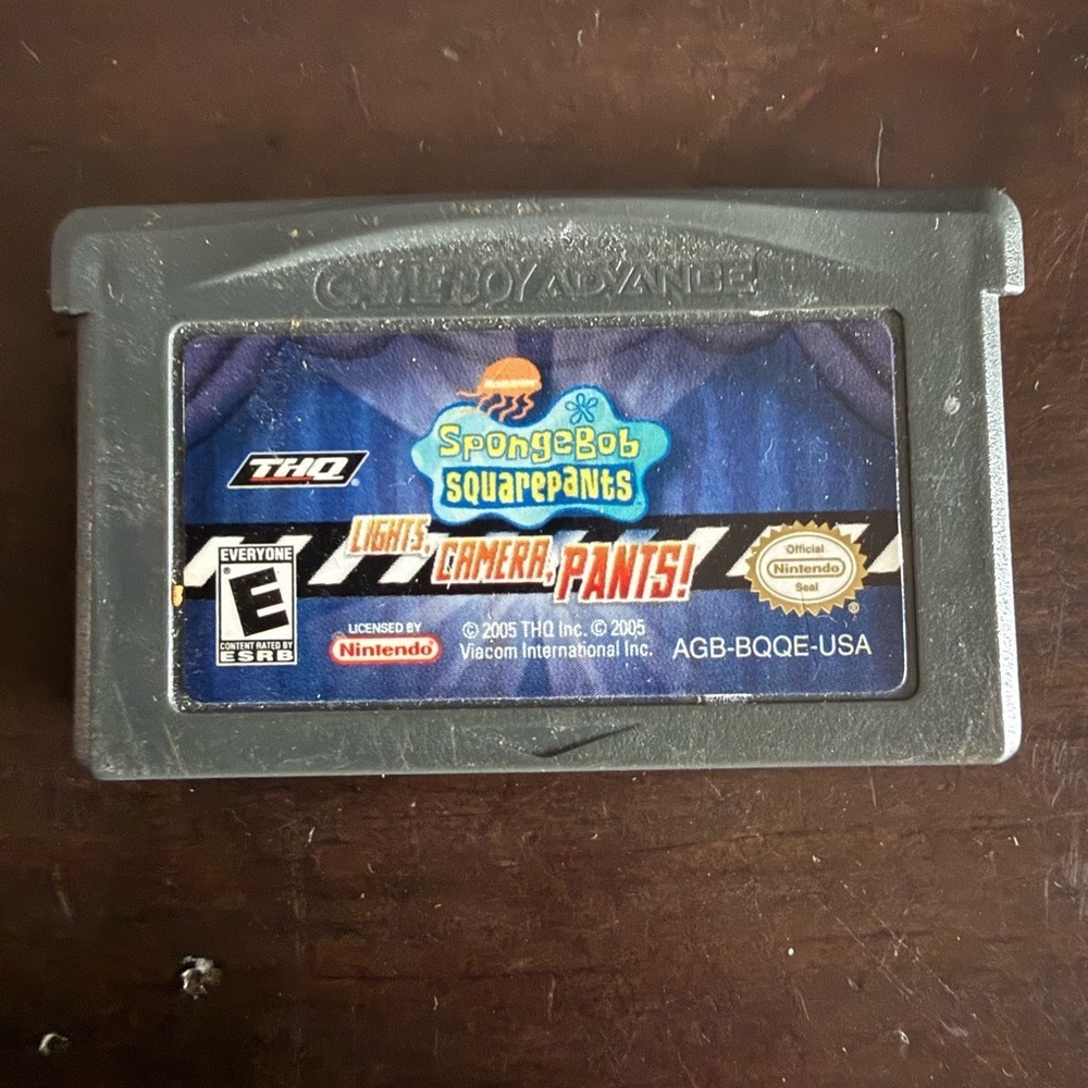 SpongeBob SquarePants Lights Camera Pants Nintendo Game Boy Advance GBA Game